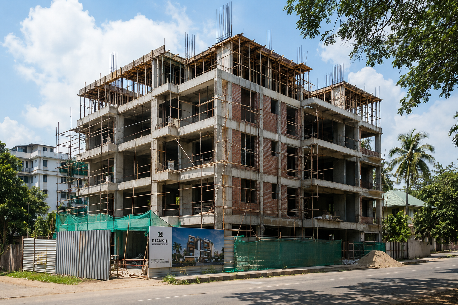 Ongoing residential construction project in Guwahati